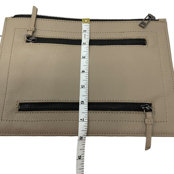 Botkier Woman's Chelsea Leather Clutch‎ Wristlet Taupe Tan Detachable Large - Picture 13 of 14